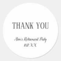 Minimalist Retirement Thank You Favour