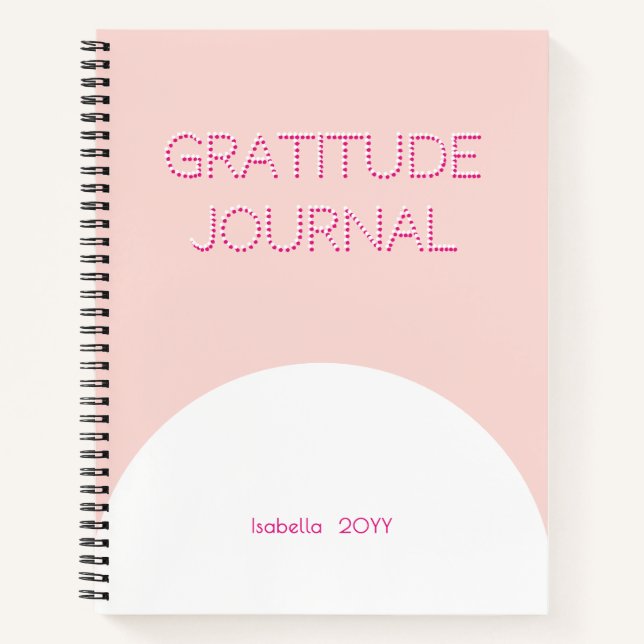 Minimalist Retro Blush Pink Gratitude Journal (Front)