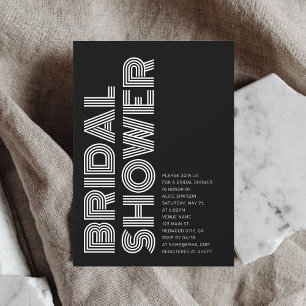 Minimalist Retro Bold Black Invitation