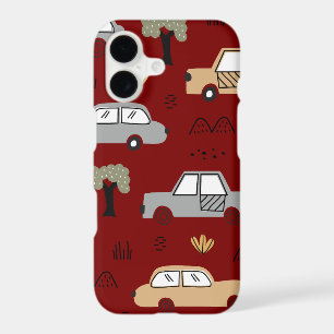 Minimalist Retro Cars Seamless Pattern in Neutral 