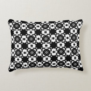 Minimalist retro check pattern – Monochrome design Accent Pillow