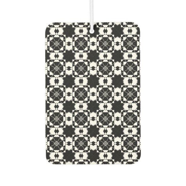 Minimalist retro check pattern – Monochrome design Air Freshener (Front)