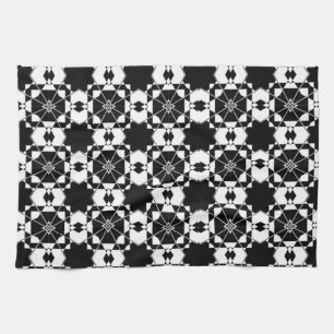 Minimalist retro check pattern – Monochrome design Kitchen Towel