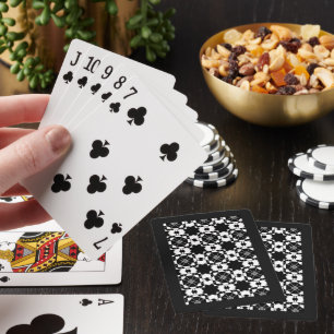 Minimalist retro check pattern – Monochrome design Playing Cards
