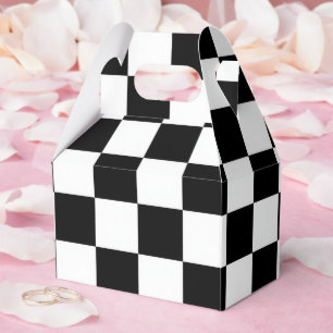Minimalist Retro Chequered – Monochrome Streetwear Favor Box