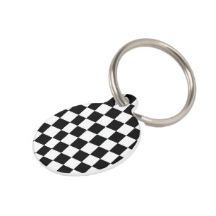 Minimalist Retro Chequered – Monochrome Streetwear Pet Tag