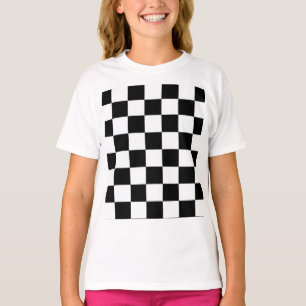 Minimalist Retro Chequered – Monochrome Streetwear T-Shirt