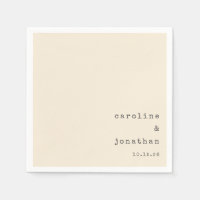Minimalist Retro Cream Typewriter Custom Wedding