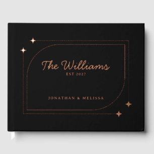 Minimalist Retro Foil Guest Book Photo Guestbook