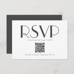 Minimalist Retro Inspired QR Code RSVP Card