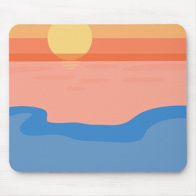 Minimalist retro orange sunset mouse pad (Front)