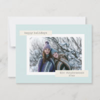 Minimalist Retro Pastel Blue Custom Photo