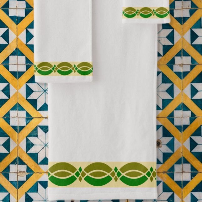 Minimalist Retro Pattern Customizable Bath Towel Set (Creator Uploaded)
