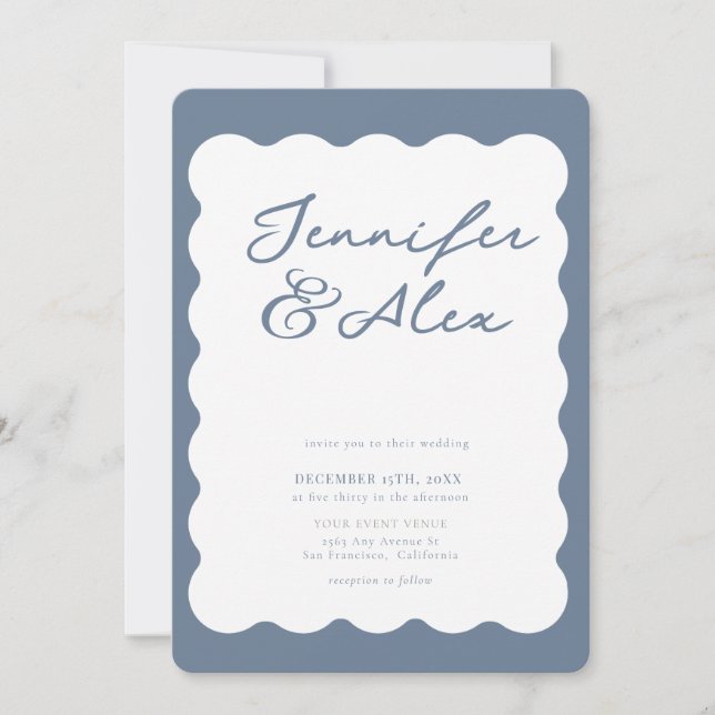 Minimalist Retro Photo Collage Wedding Invitations (Front)