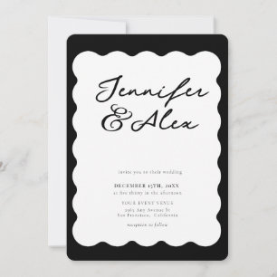 Minimalist Retro Photo Collage Wedding Invitations
