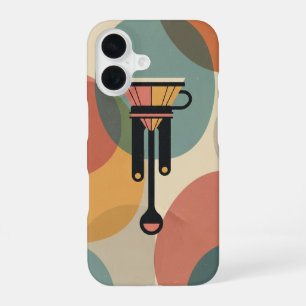 Minimalist Retro Pour-Over Coffee iPhone 16 Case