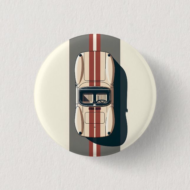 Minimalist Retro Racing Car Stripe 1 Inch Round Button (Front)