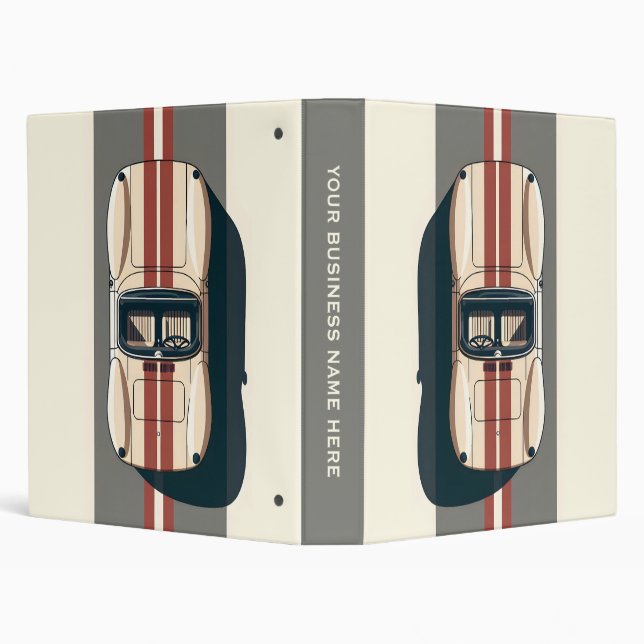 Minimalist Retro Racing Car Stripe Binder (Background)
