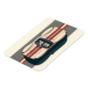 Minimalist Retro Racing Car Stripe Magnet