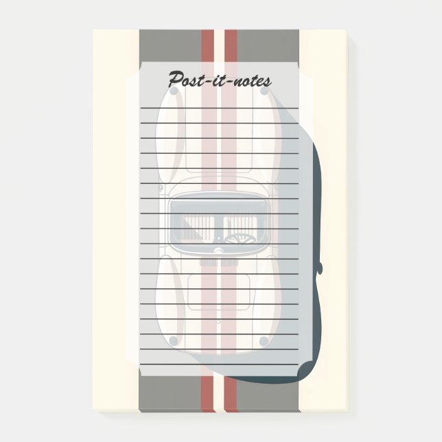 Minimalist Retro Racing Car Stripe Post-it Notes (Front)