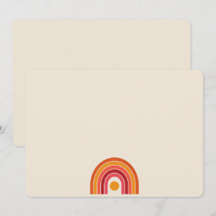 Minimalist Retro Rainbow Note Card