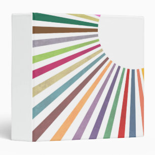 Minimalist Retro Rainbow Sun Rays Binder