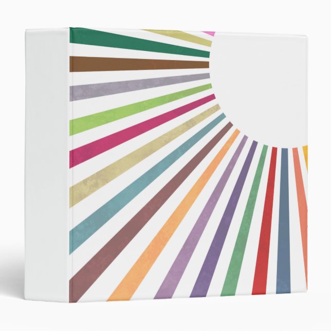 Minimalist Retro Rainbow Sun Rays Binder (Front/Spine)