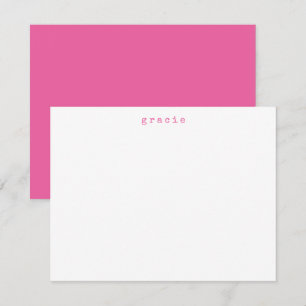 Minimalist Retro Typewriter Custom Hot Pink Name Card