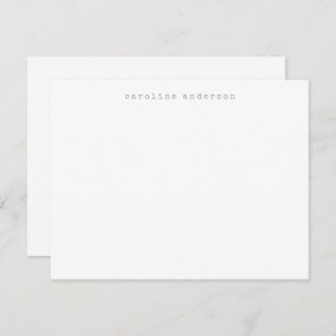 Minimalist Retro Typewriter Font Personalized Sage Card