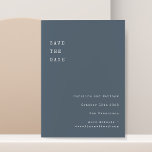 Minimalist Retro Typewriter Font Wedding Dark Blue Save The Date<br><div class="desc">Minimalist Retro Typewriter Typography Wedding Save the Date in Dusty Dark Blue</div>