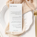 Minimalist Retro Typewriter White Custom Wedding  Menu<br><div class="desc">Minimalist Retro Typewriter Black and White Custom Wedding Menu</div>