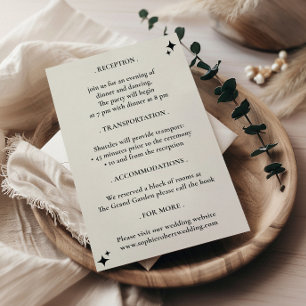 Minimalist Retro Wedding Details Enclosure Card