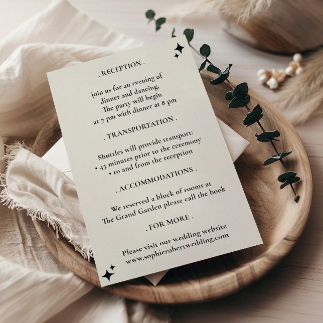 Minimalist Retro Wedding Details Enclosure Card (Creator Uploaded)