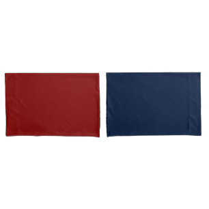 Minimalist Reversible Red Navy Blue Double Sided Pillowcase