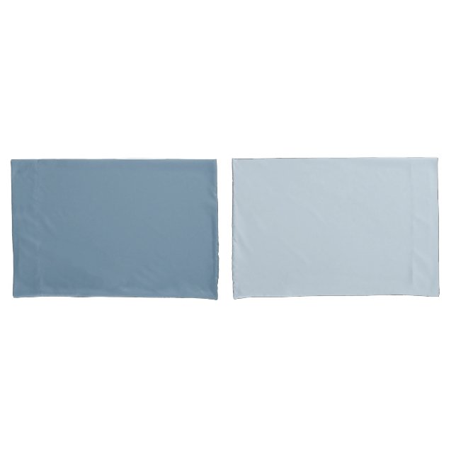 Minimalist Reversible Steel Blue Double Sided  Pillowcase (Front-Set)