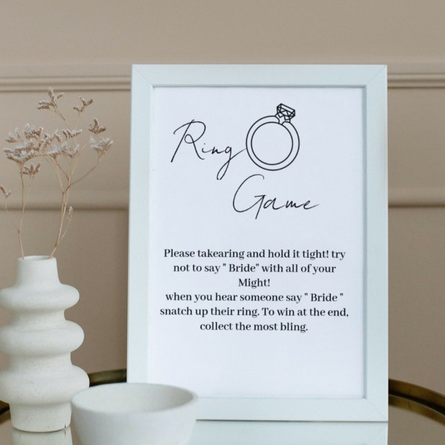 Minimalist ring game don't say bride  poster (Creator Uploaded)