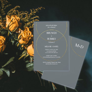 Minimalist Rings Rehearsal Dinner Invitation