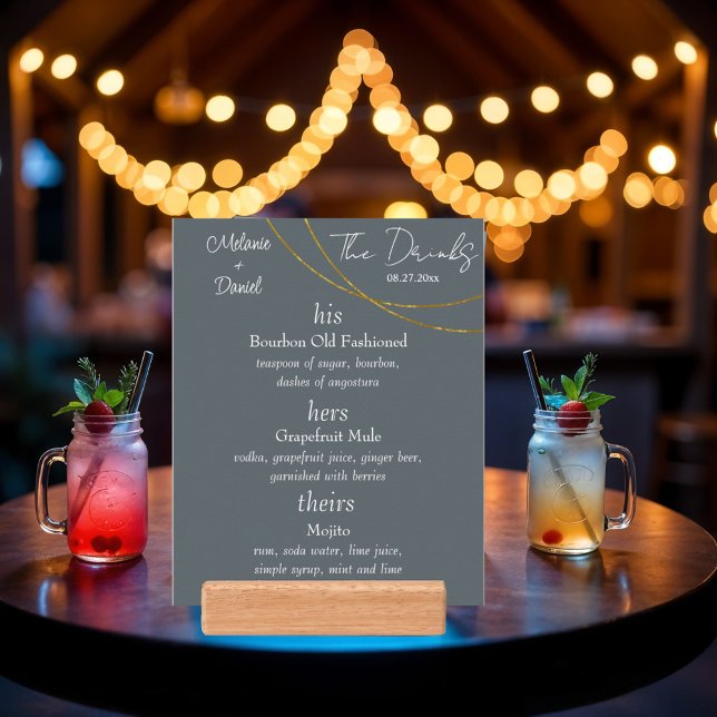 Minimalist Rings "The Drinks" Wedding Sign Bar (Creator Uploaded)