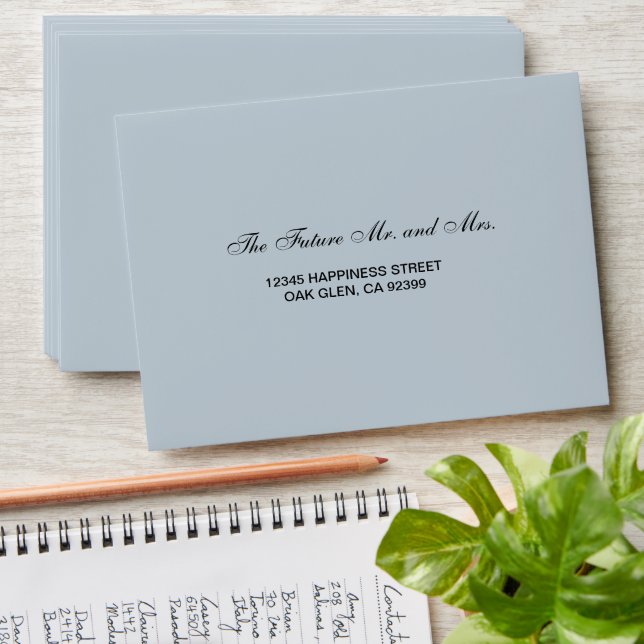 Minimalist Rings Wedding RSVP Envelope (Stacked)