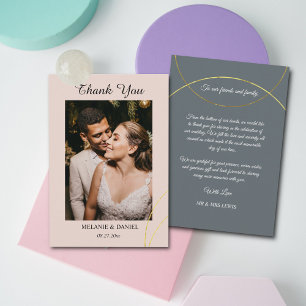 Minimalist Rings Wedding Thank you Enclosure Card