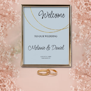Minimalist Rings Wedding Welcome Sign 