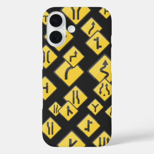 Minimalist Road Sign iPhone 16 Case
