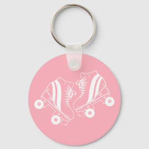 Minimalist Roller Skates Derby Skating Pink  Keychain