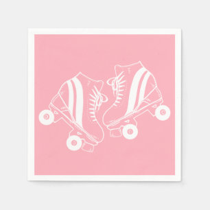 Minimalist Roller Skates Derby Skating Pink Napkin