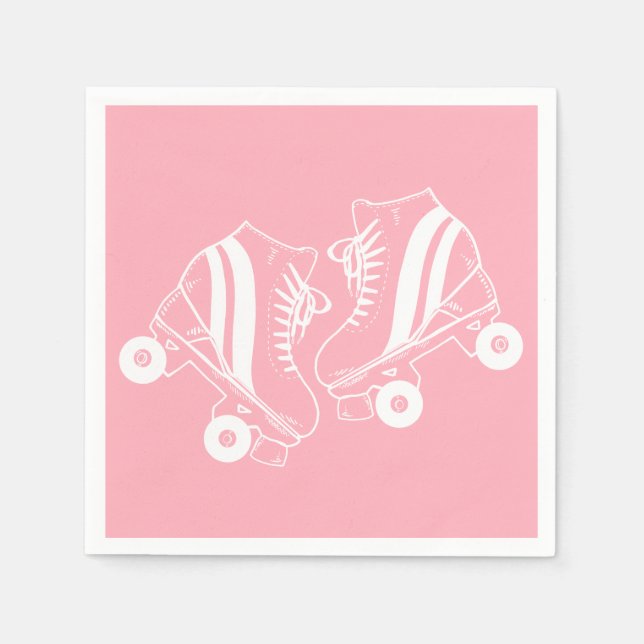 Minimalist Roller Skates Derby Skating Pink      Napkin (Front)