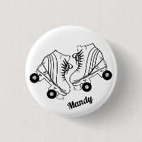 Minimalist Roller Skates Drawing Custom Name