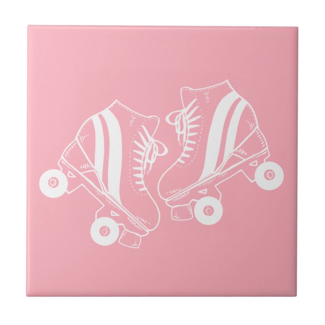 Minimalist Roller Skates Roller Skating Pink   Tile (Front)