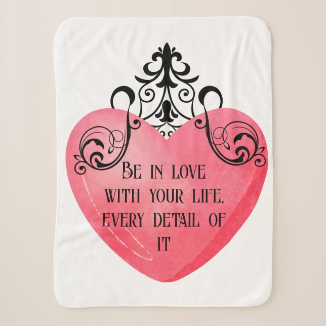 Minimalist Romantic Aesthetic Sherpa Blanket (Front)