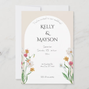 Minimalist Romantic Breeze wedding Invitation