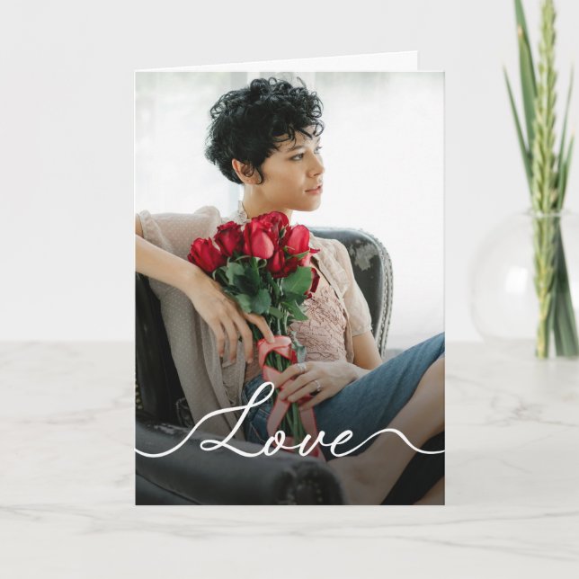 Minimalist Romantic Custom Photo Card (Front)